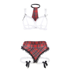 Subblime - Costume D'écolière Sexy Avec Soutien-Gorge L/Xl